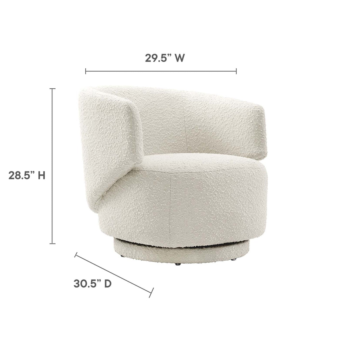 Riya Boucle Swivel Armchair