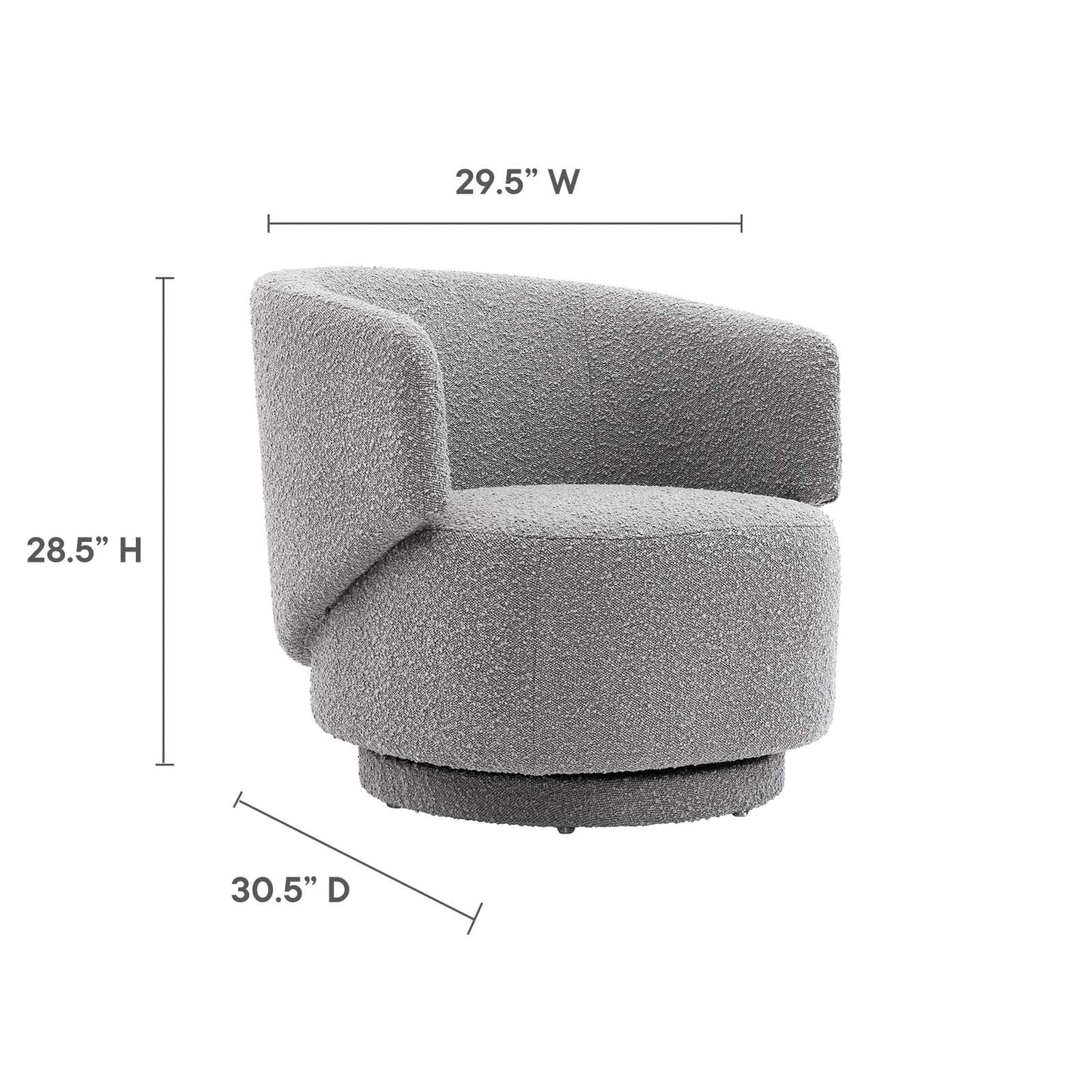 Riya Boucle Swivel Armchair