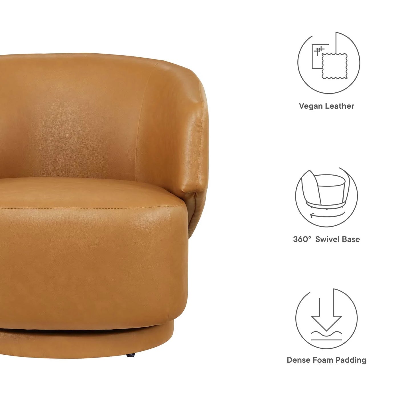 Riya Vegan Leather Swivel Armchair