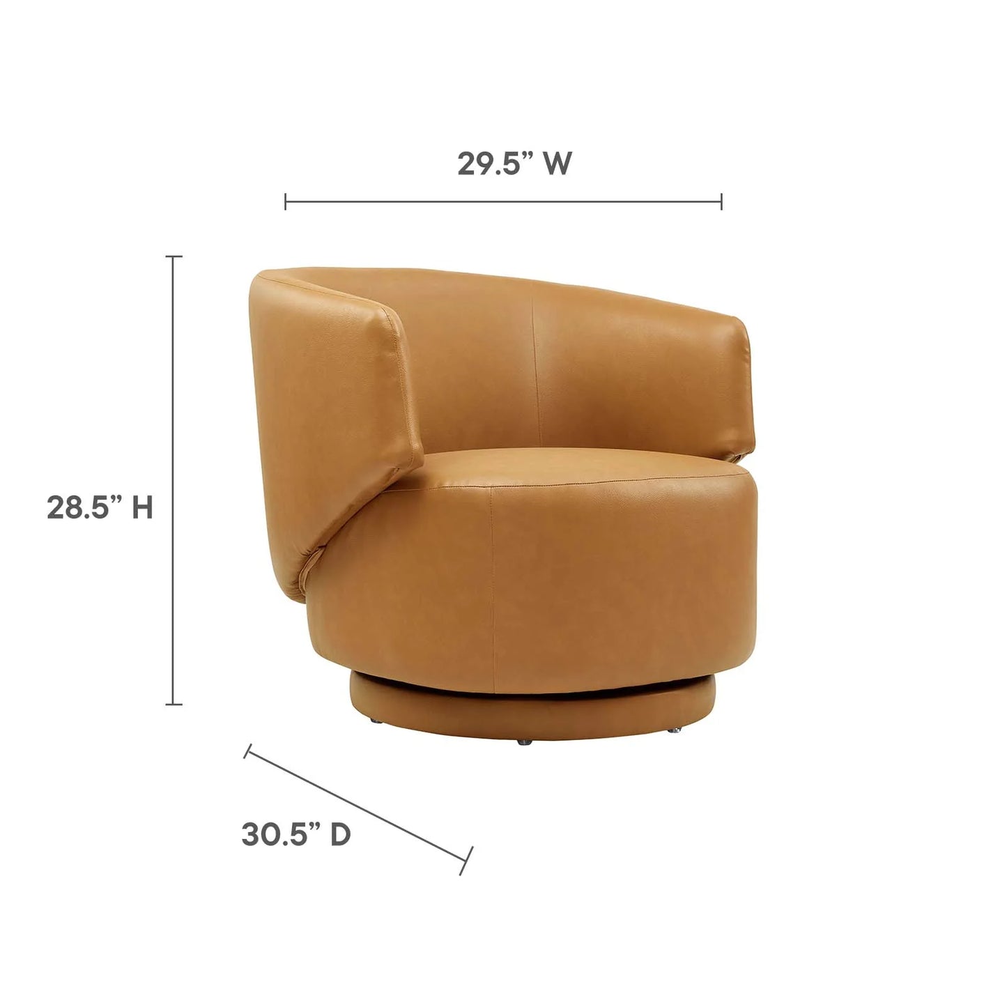 Riya Vegan Leather Swivel Armchair