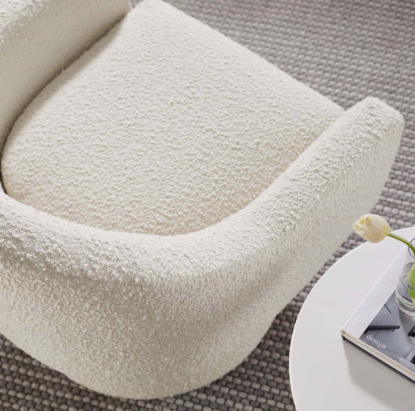 Esha Boucle Swivel Chair