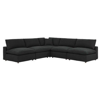 Tobi Overstuffed Boucle Armless 5-Piece Sectional