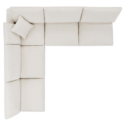 Tobi Overstuffed Boucle Armless 5-Piece Sectional