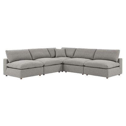 Tobi Overstuffed Boucle Armless 5-Piece Sectional