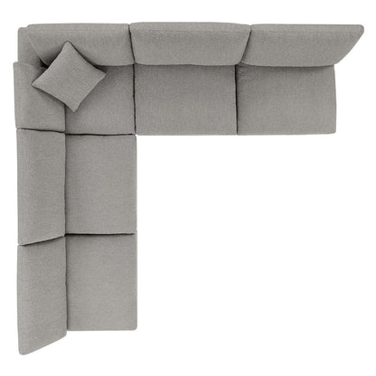 Tobi Overstuffed Boucle Armless 5-Piece Sectional