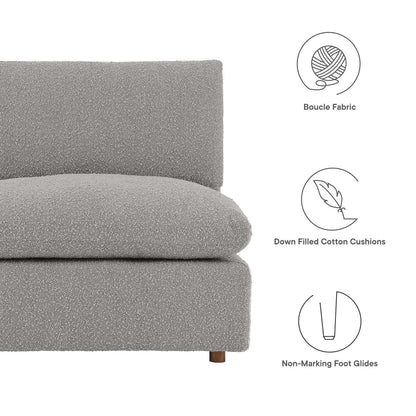 Tobi Overstuffed Boucle Armless 5-Piece Sectional