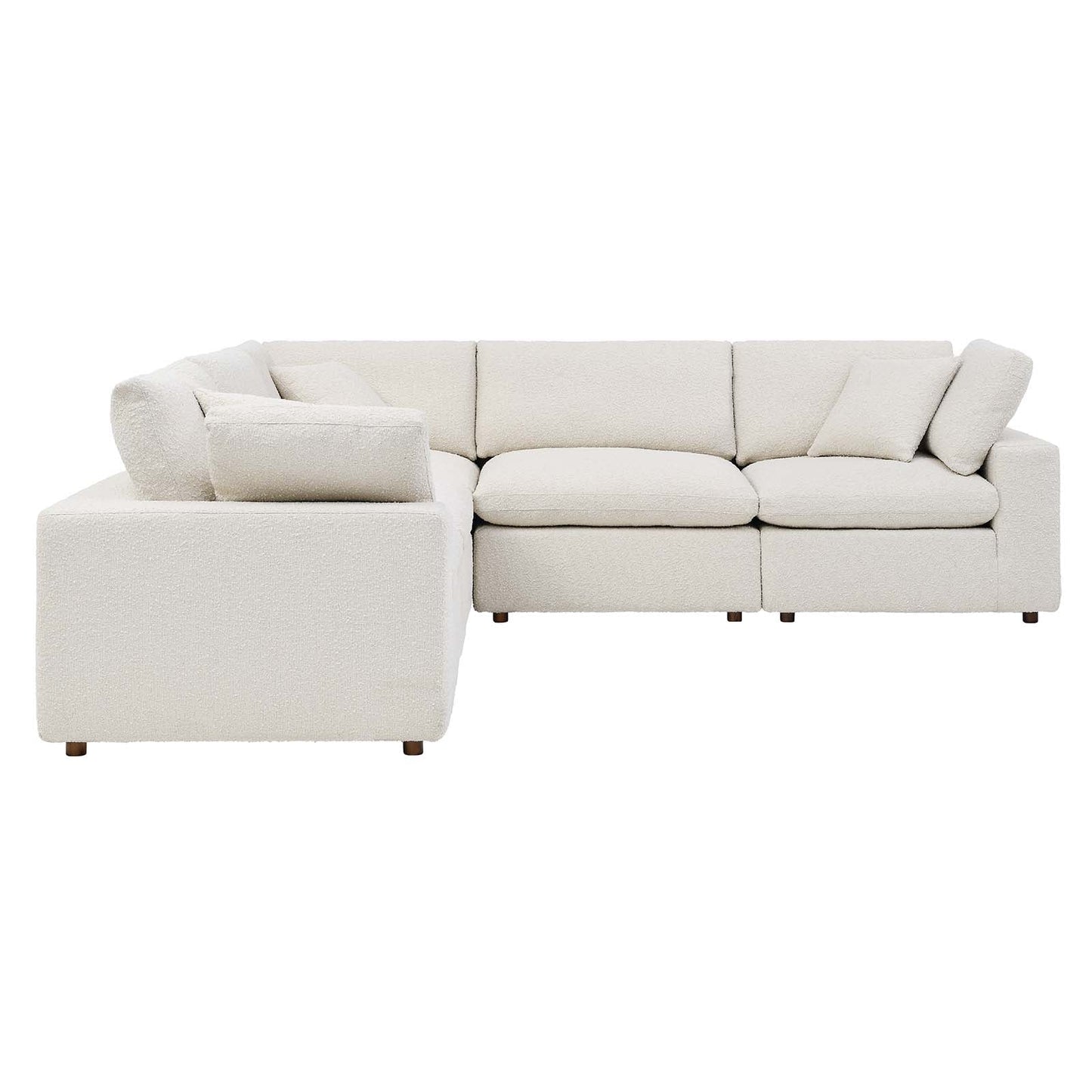 Commix Down Filled Overstuffed Boucle 5-Piece Sectional Sofa