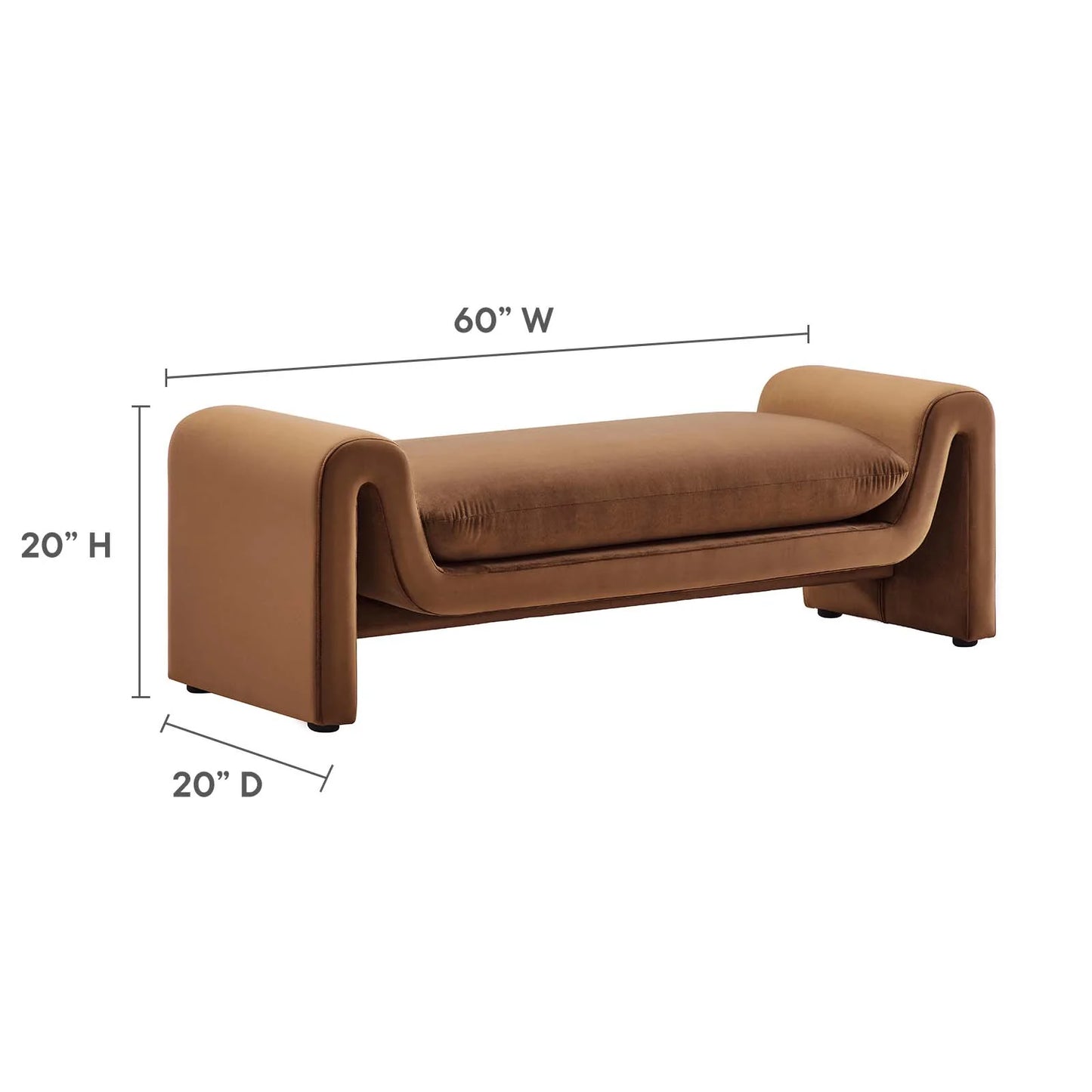 Anaya Velvet Bench