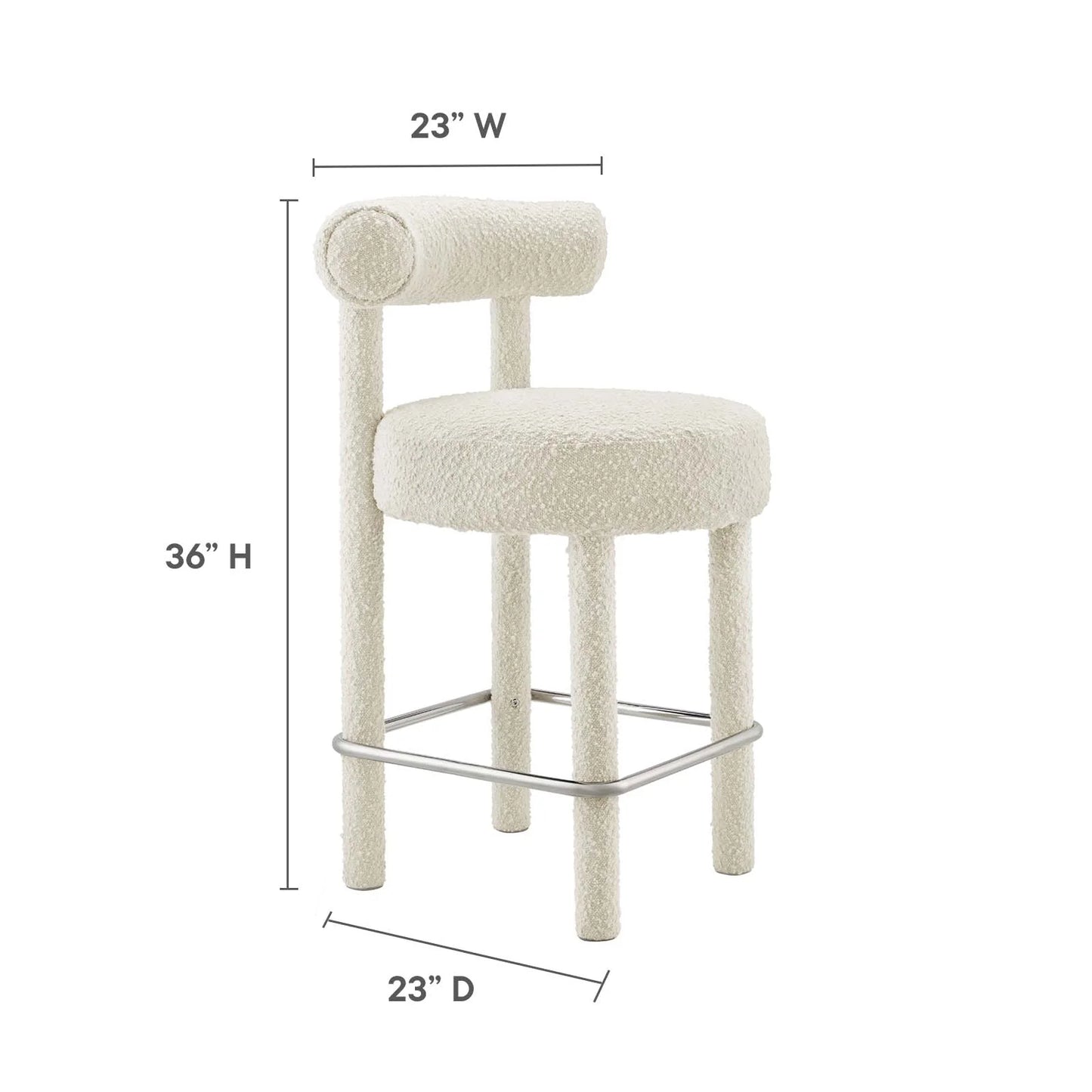 Toulouse Boucle Fabric Counter Stool