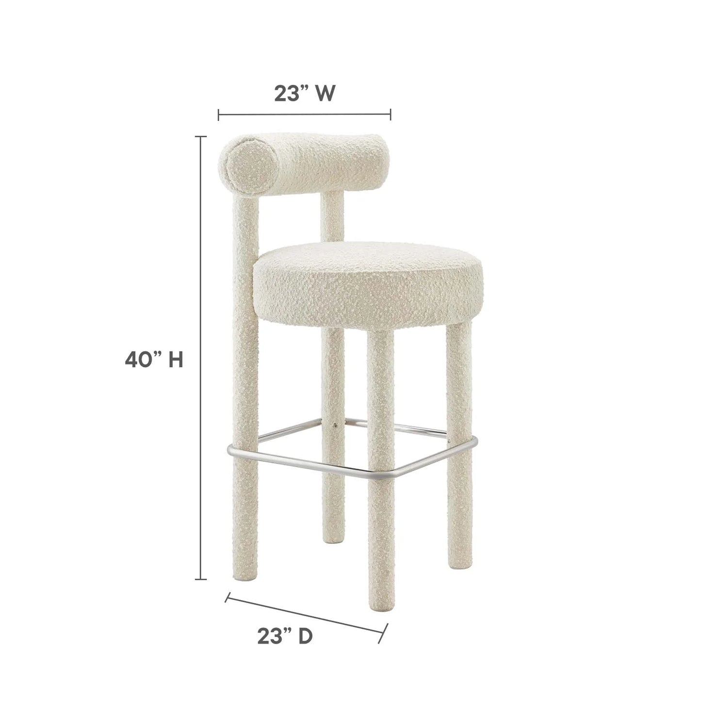 Toulouse Boucle Fabric Bar Stool