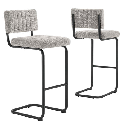 Ryo Boucle Bar Stools - Set of 2