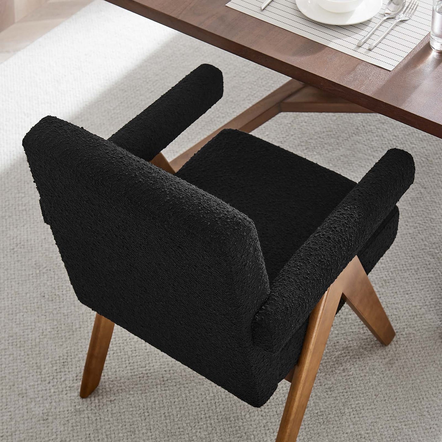 Lyra Boucle Fabric Dining Room Chair - Set of 2