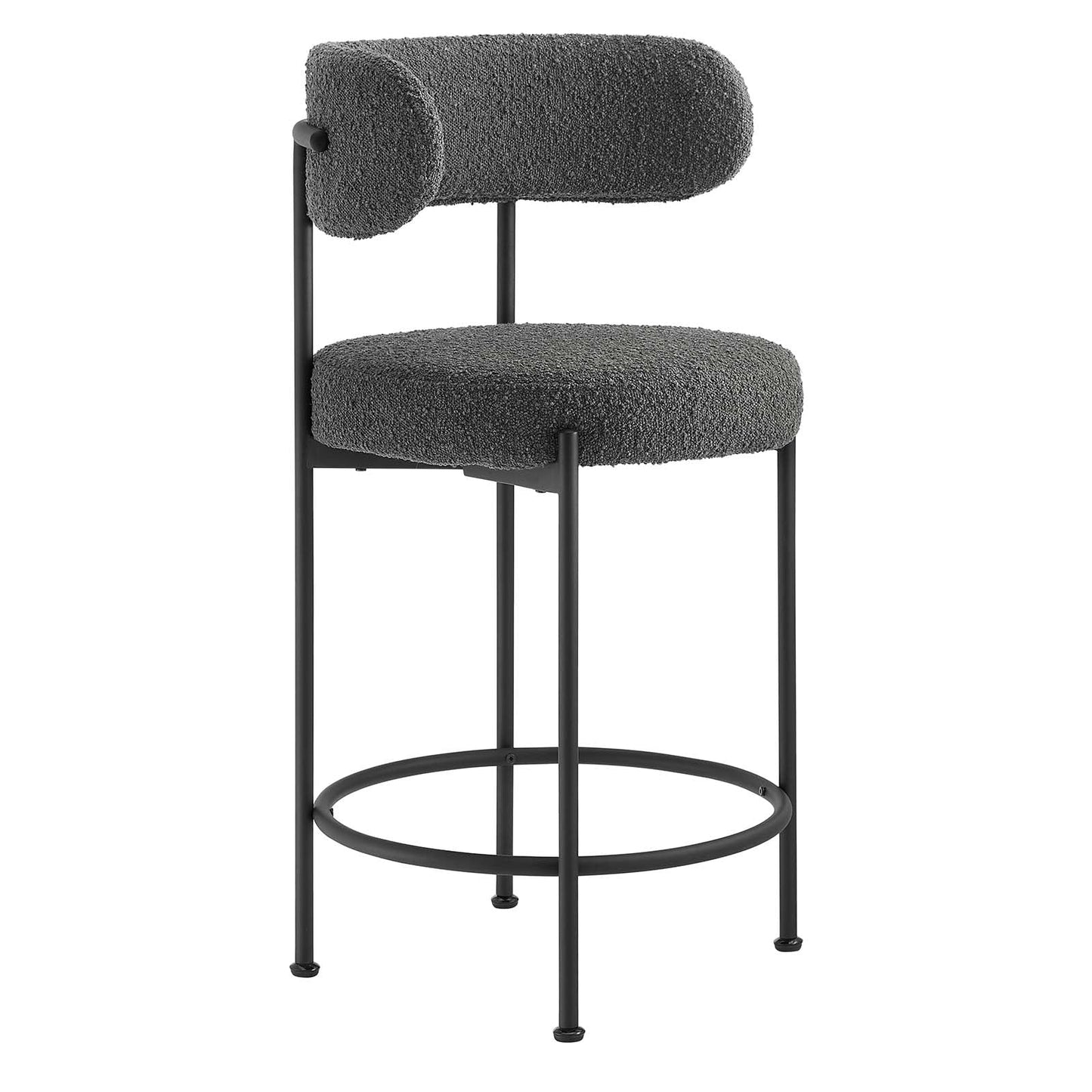 Albie Boucle Fabric Counter Stools - Set of 2