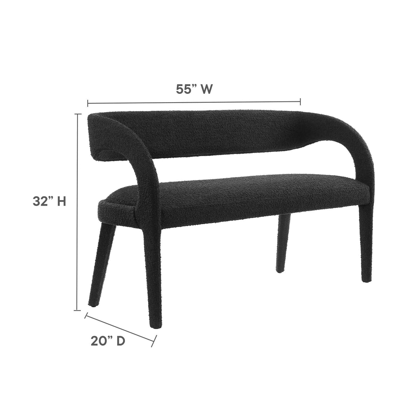 Aara Boucle Accent Bench