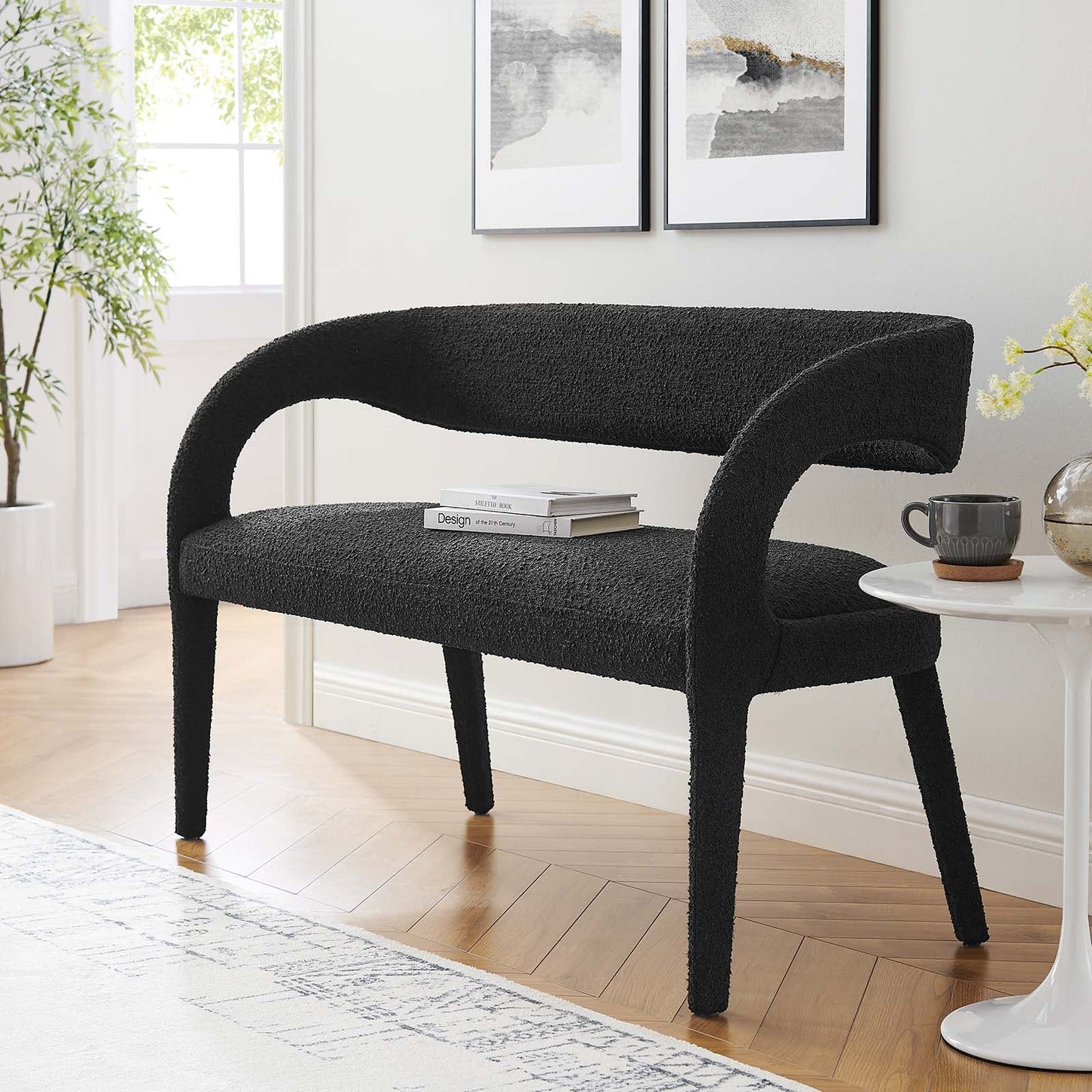 Aara Boucle Accent Bench