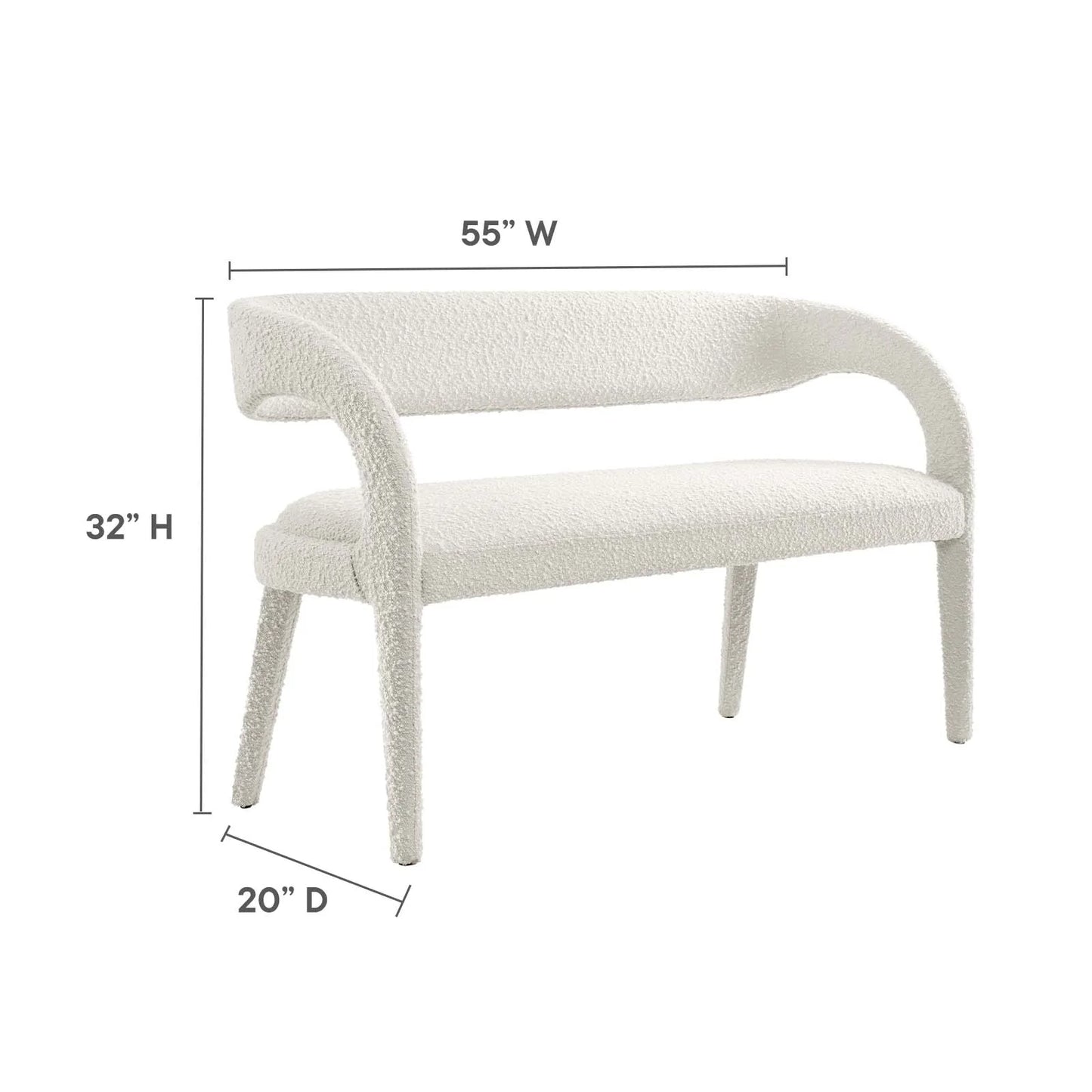 Aara Boucle Accent Bench