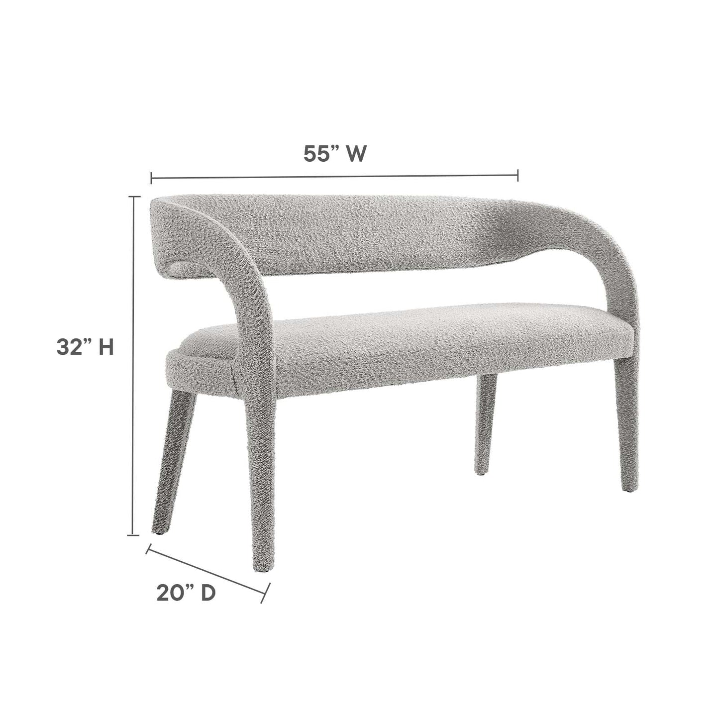 Aara Boucle Accent Bench