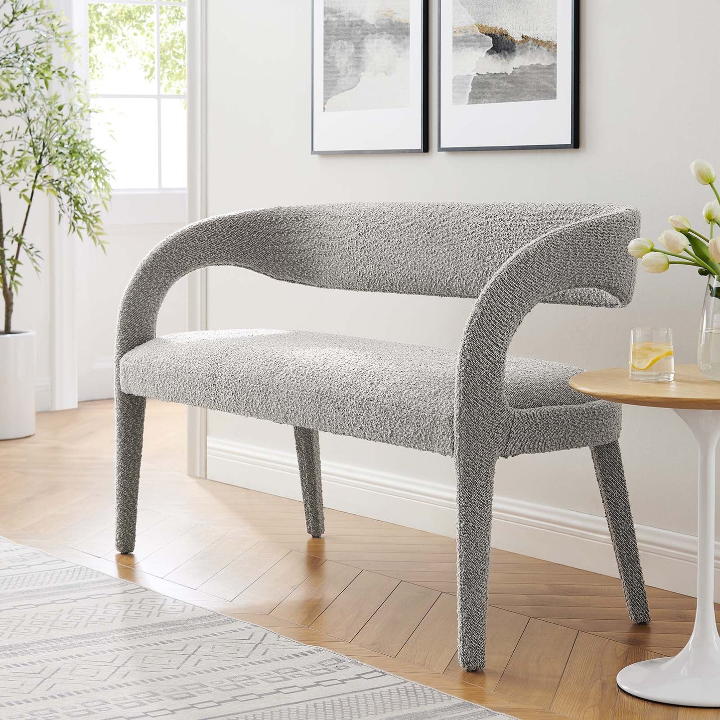 Aara Boucle Accent Bench