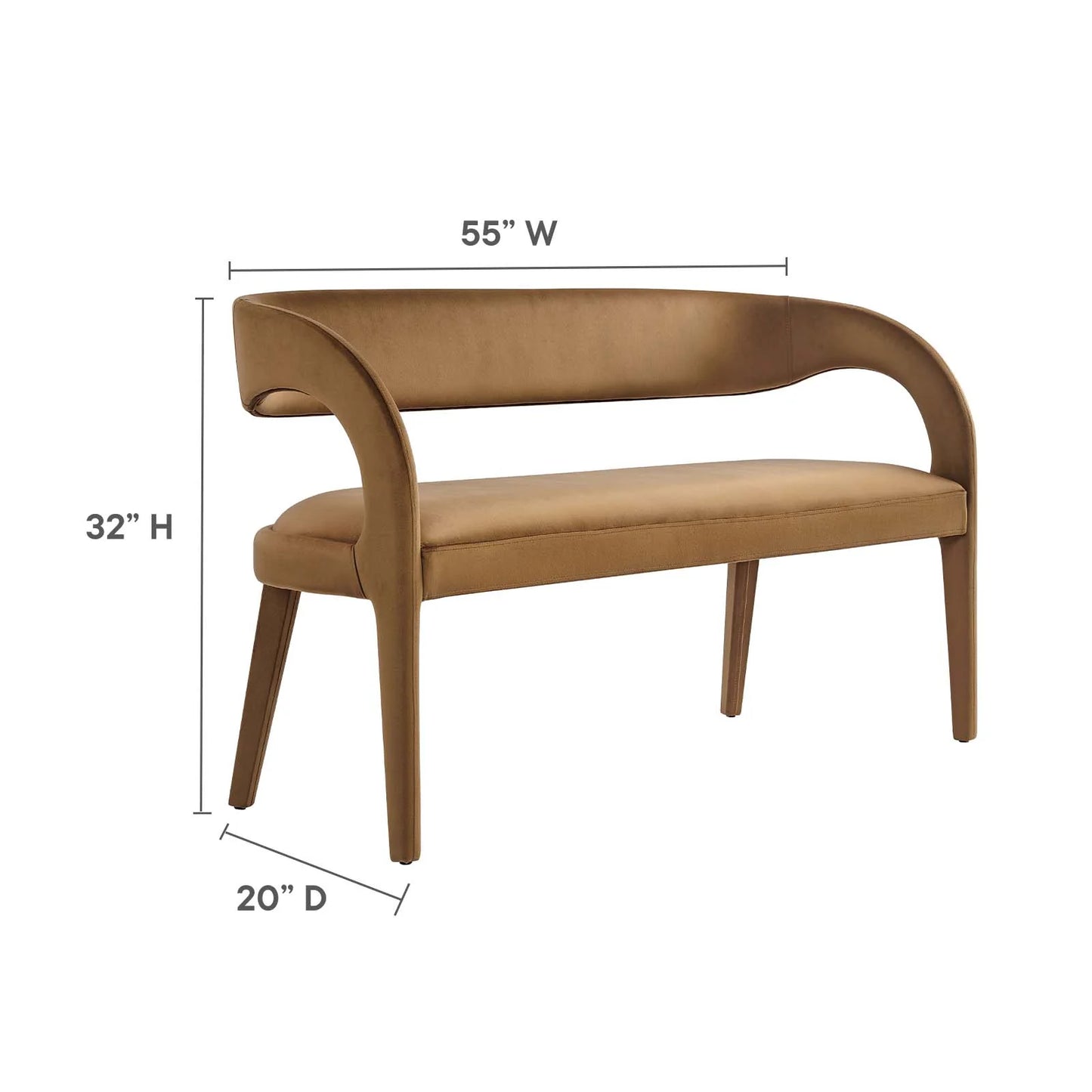 Aara Velvet Accent Bench