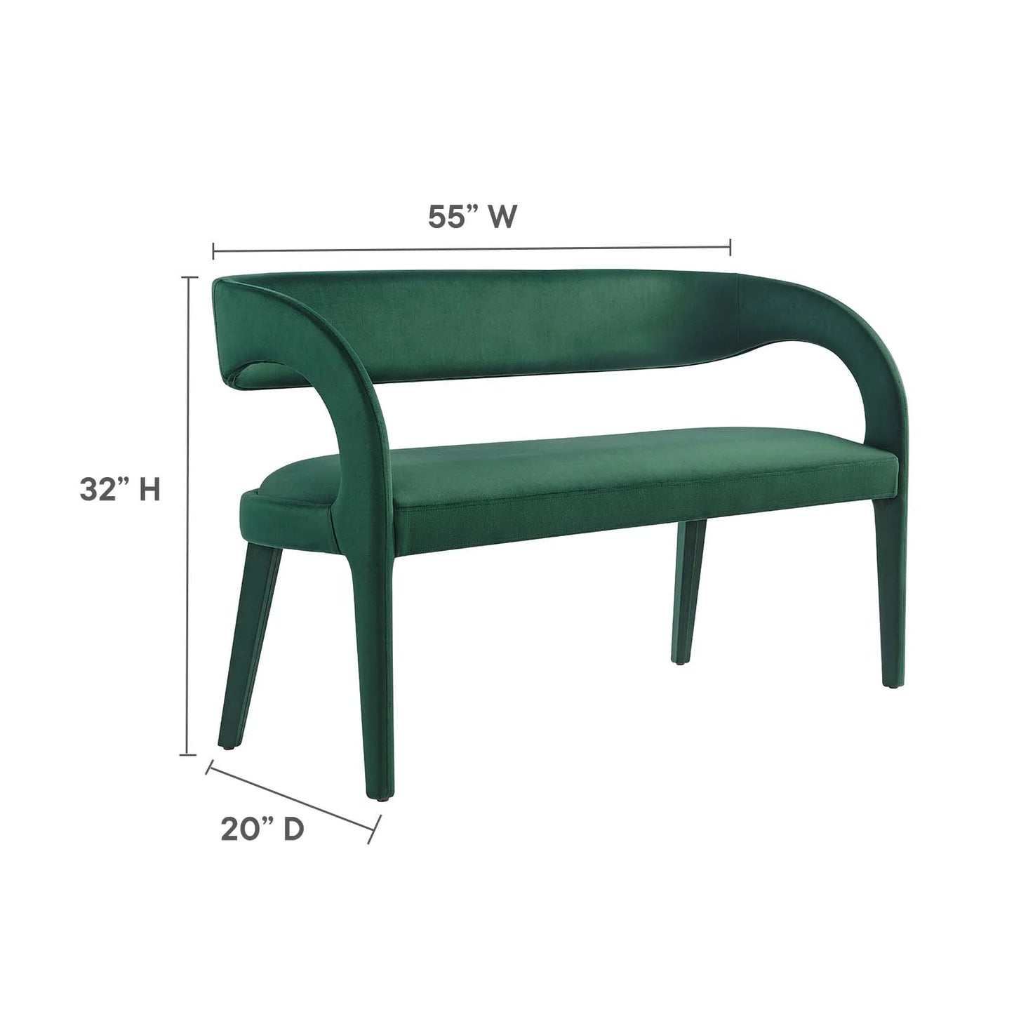 Aara Velvet Accent Bench