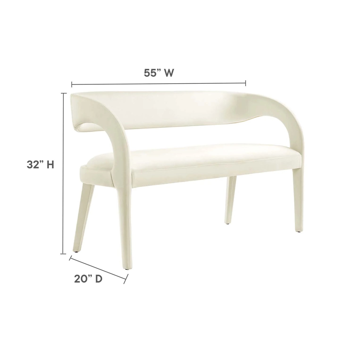 Aara Velvet Accent Bench