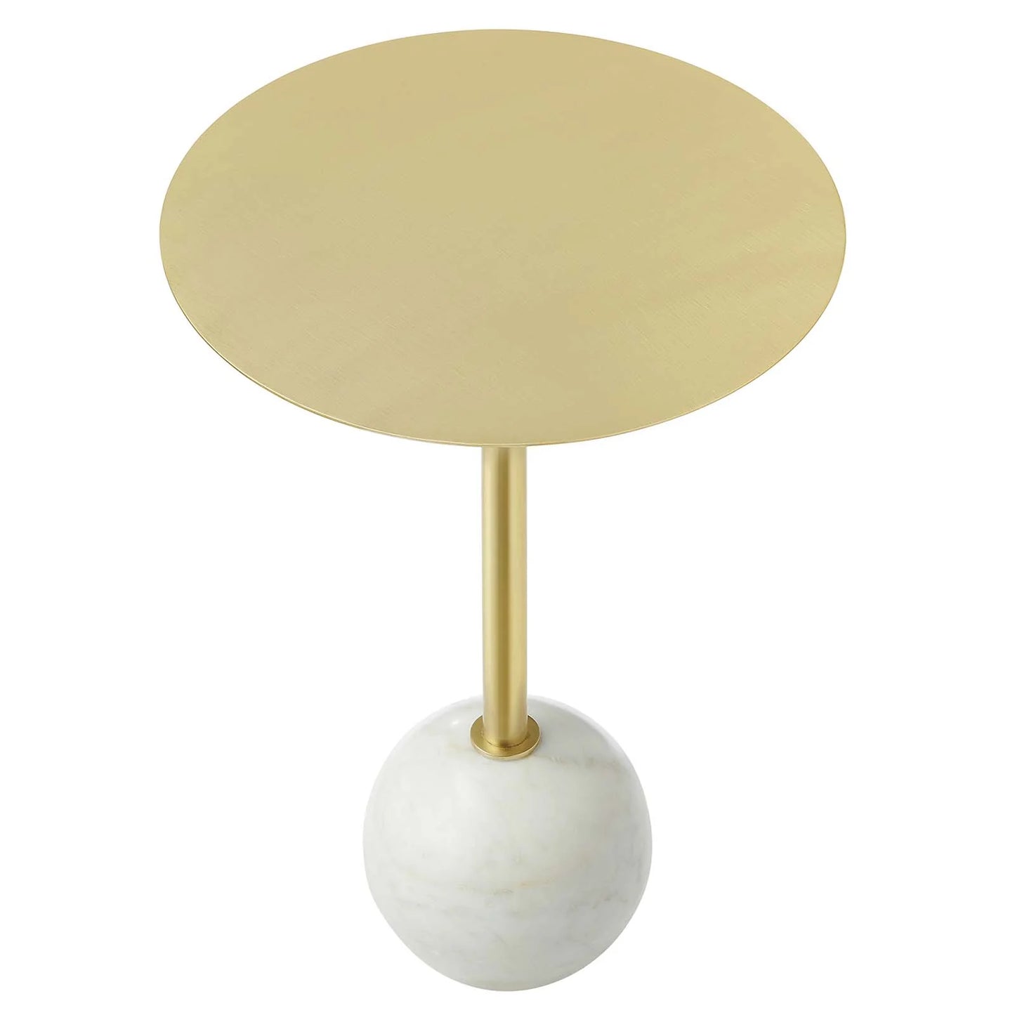 Aliza Round White Marble Side Table