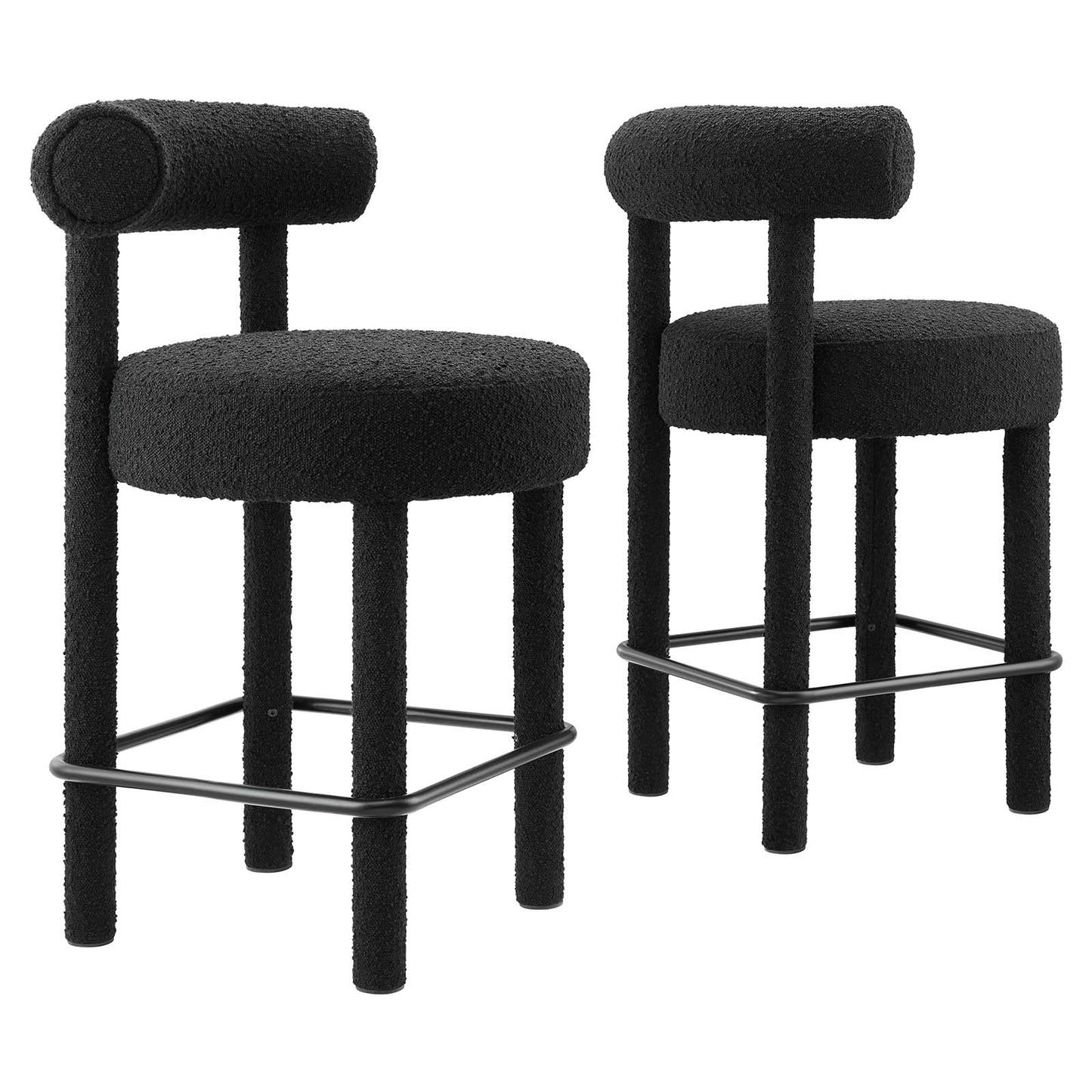 Toulouse Boucle Fabric Counter Stool - Set of 2