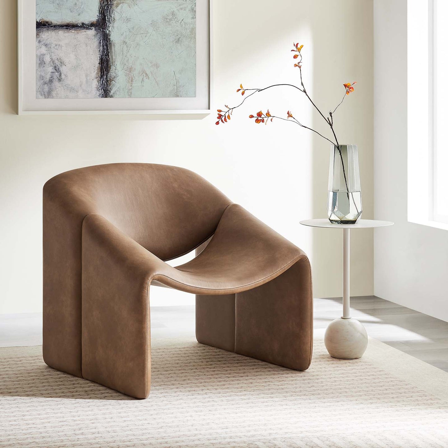 Nisha Vegan Leather Accent Chair