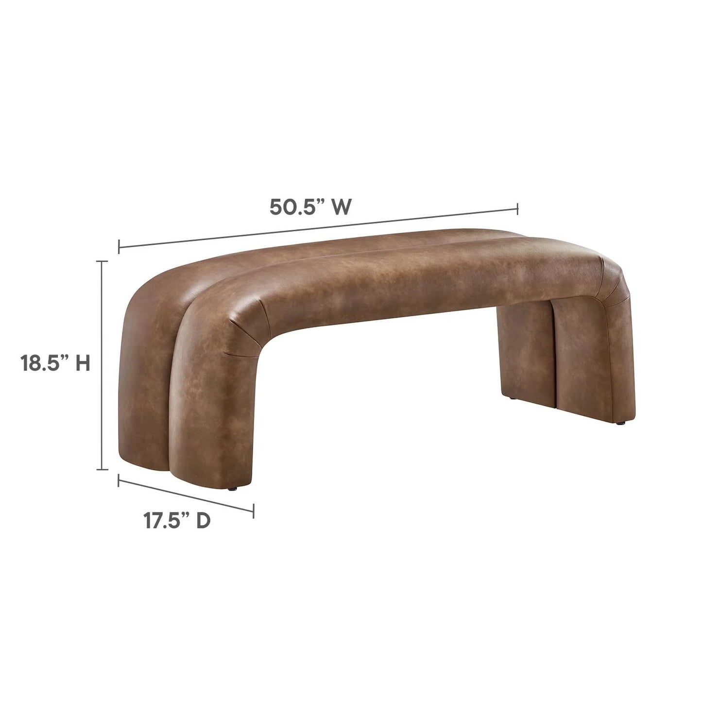 Anala Leather Accent Bench