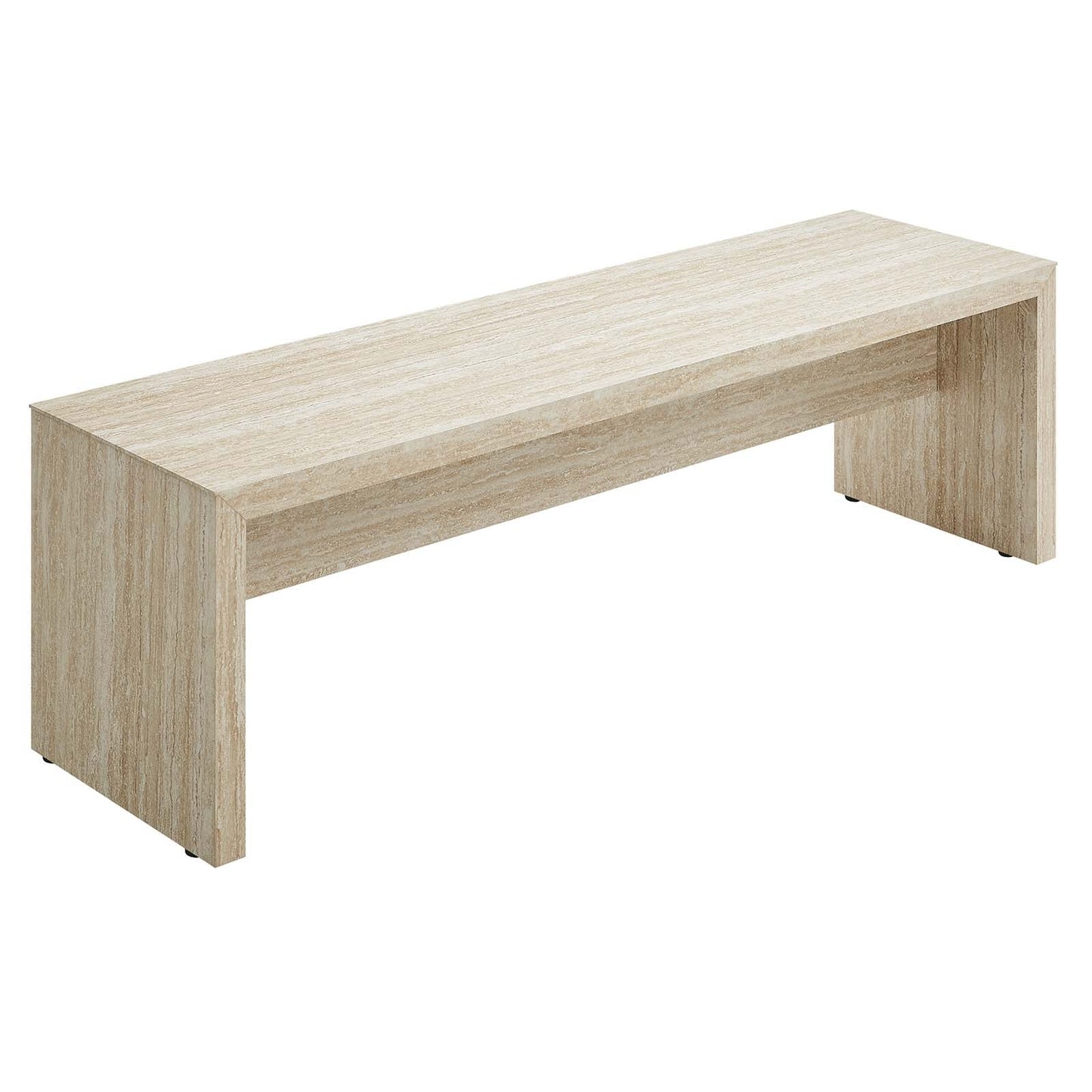 Sarla Faux Travertine Bench 62"