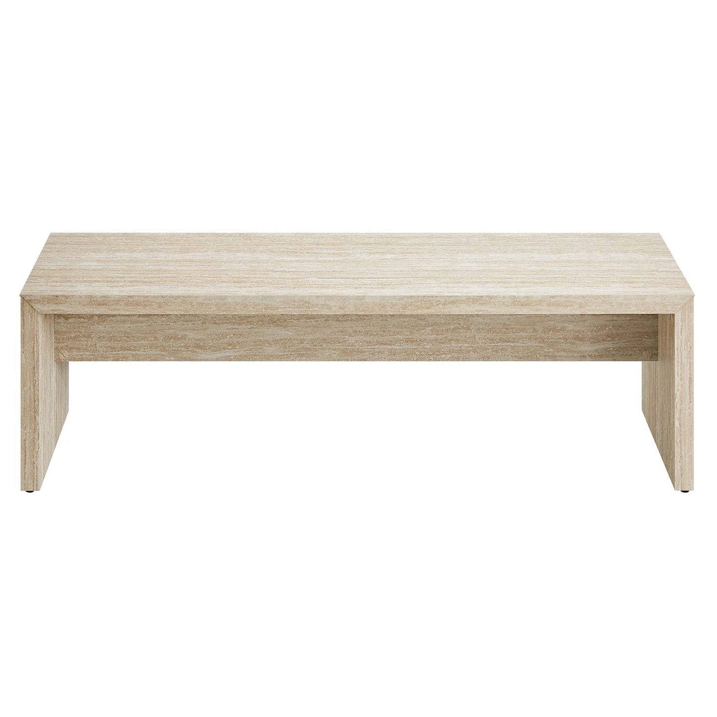 Sarla Faux Travertine Bench 62"