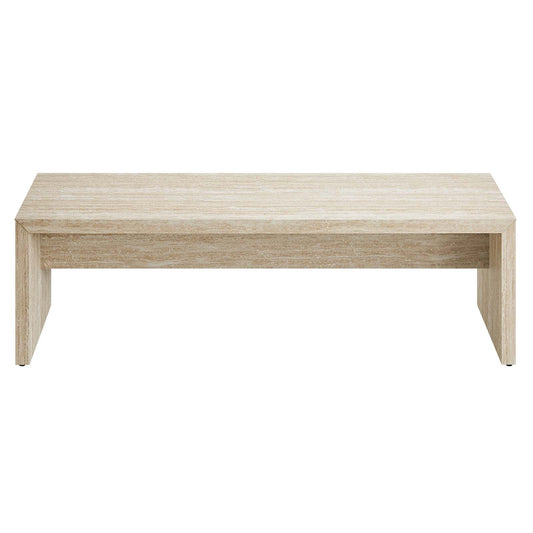 Sarla Faux Travertine Bench 62"