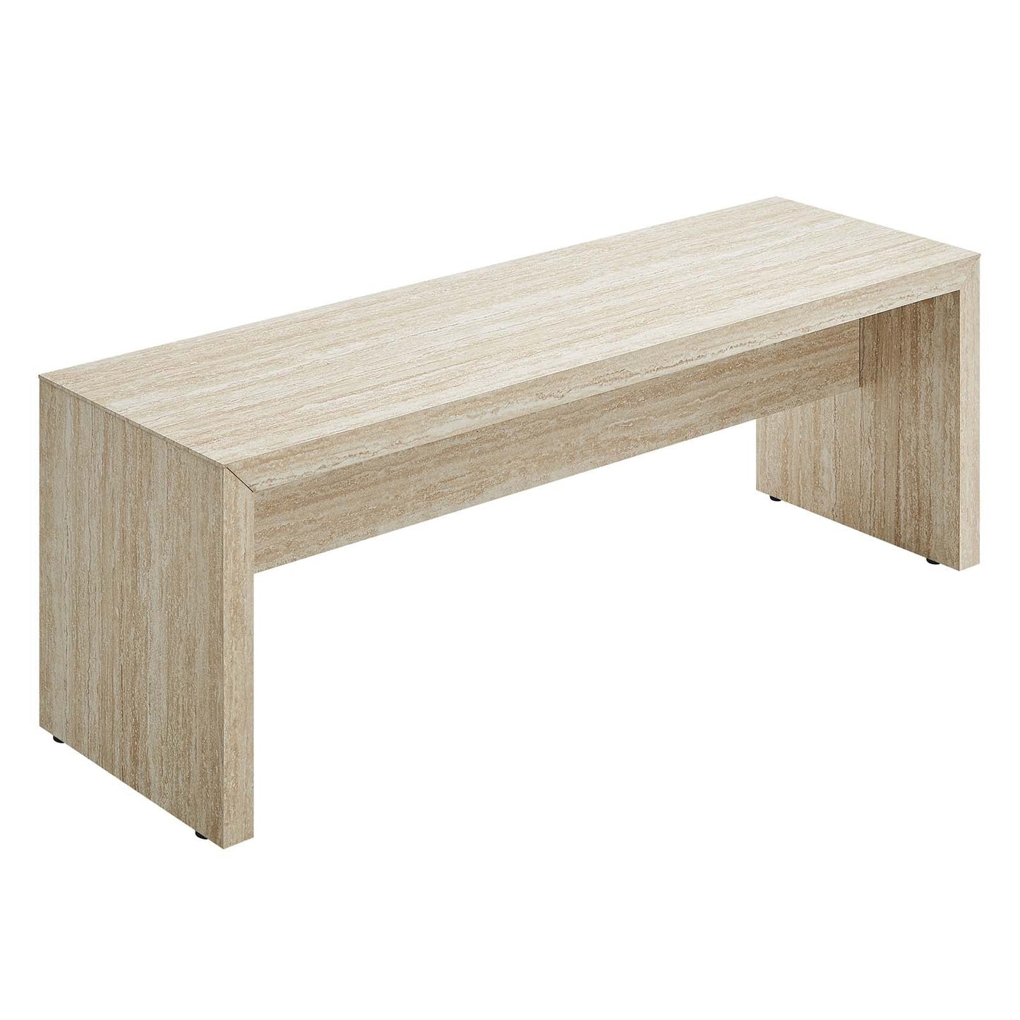 Sarla Faux Travertine Bench 53.5"