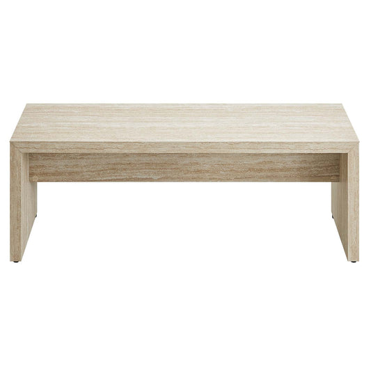 Sarla Faux Travertine Bench 53.5"