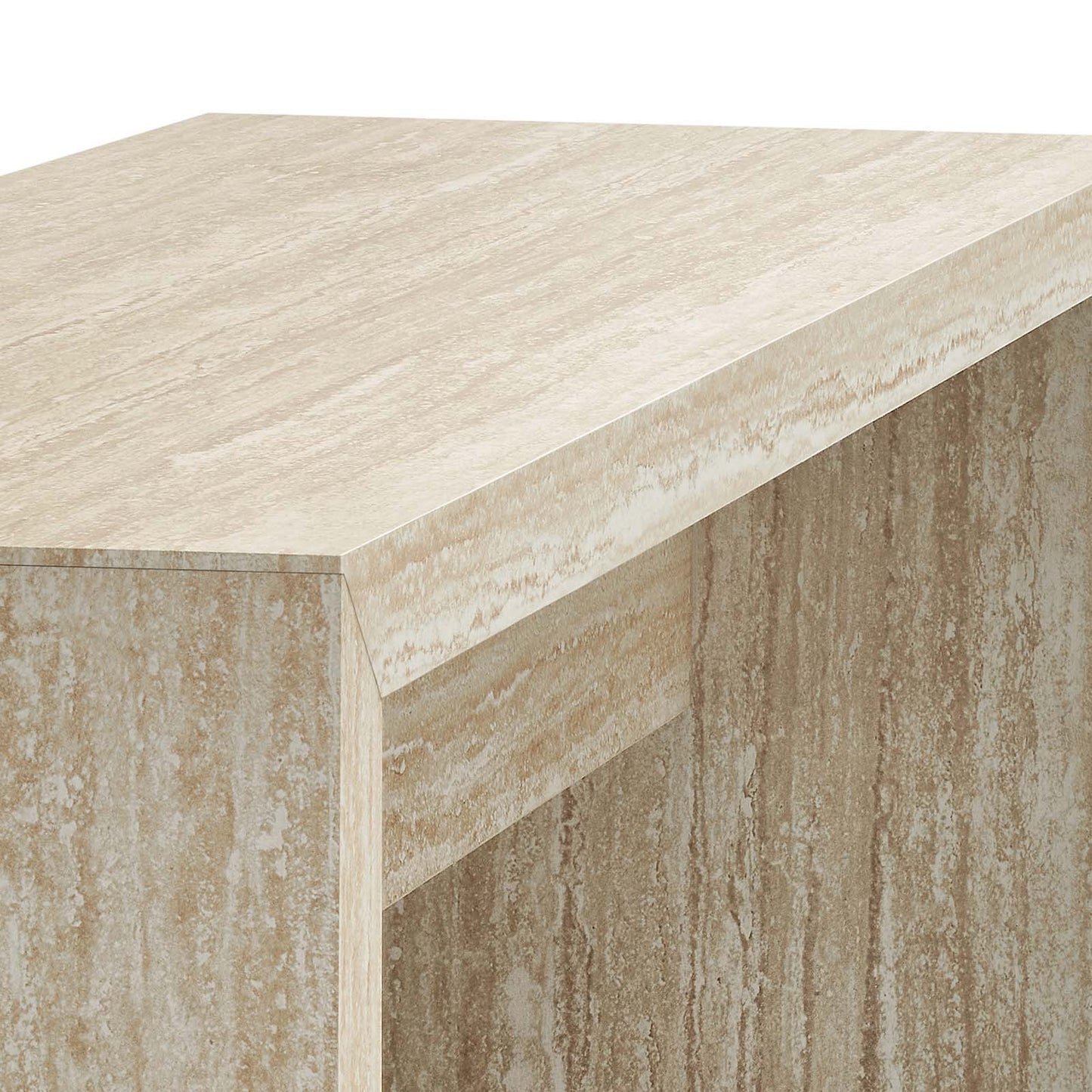 Sarla Faux Travertine Bench 53.5"