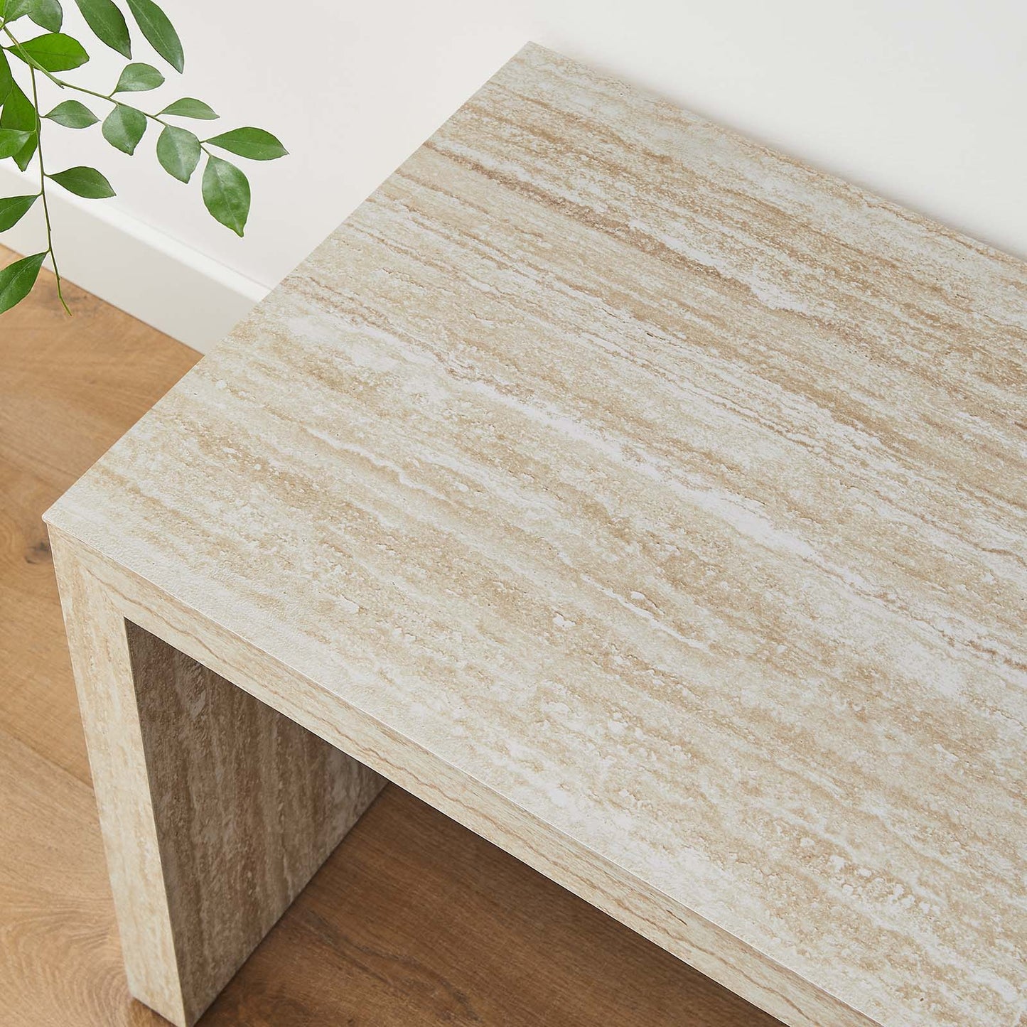 Sarla Faux Travertine Bench 53.5"