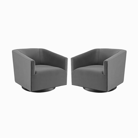 Jit Velvet Swivel Chair- Set of Two