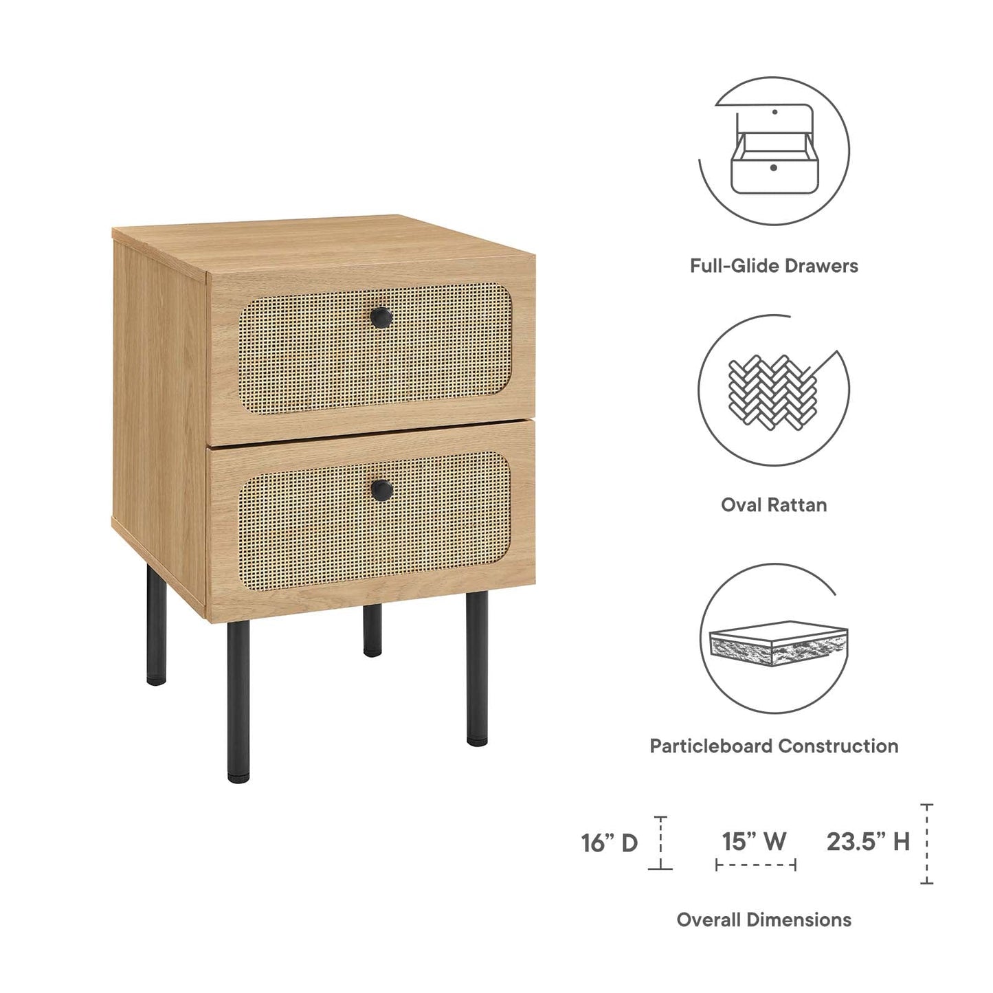 Cel 2-Drawer Nightstand