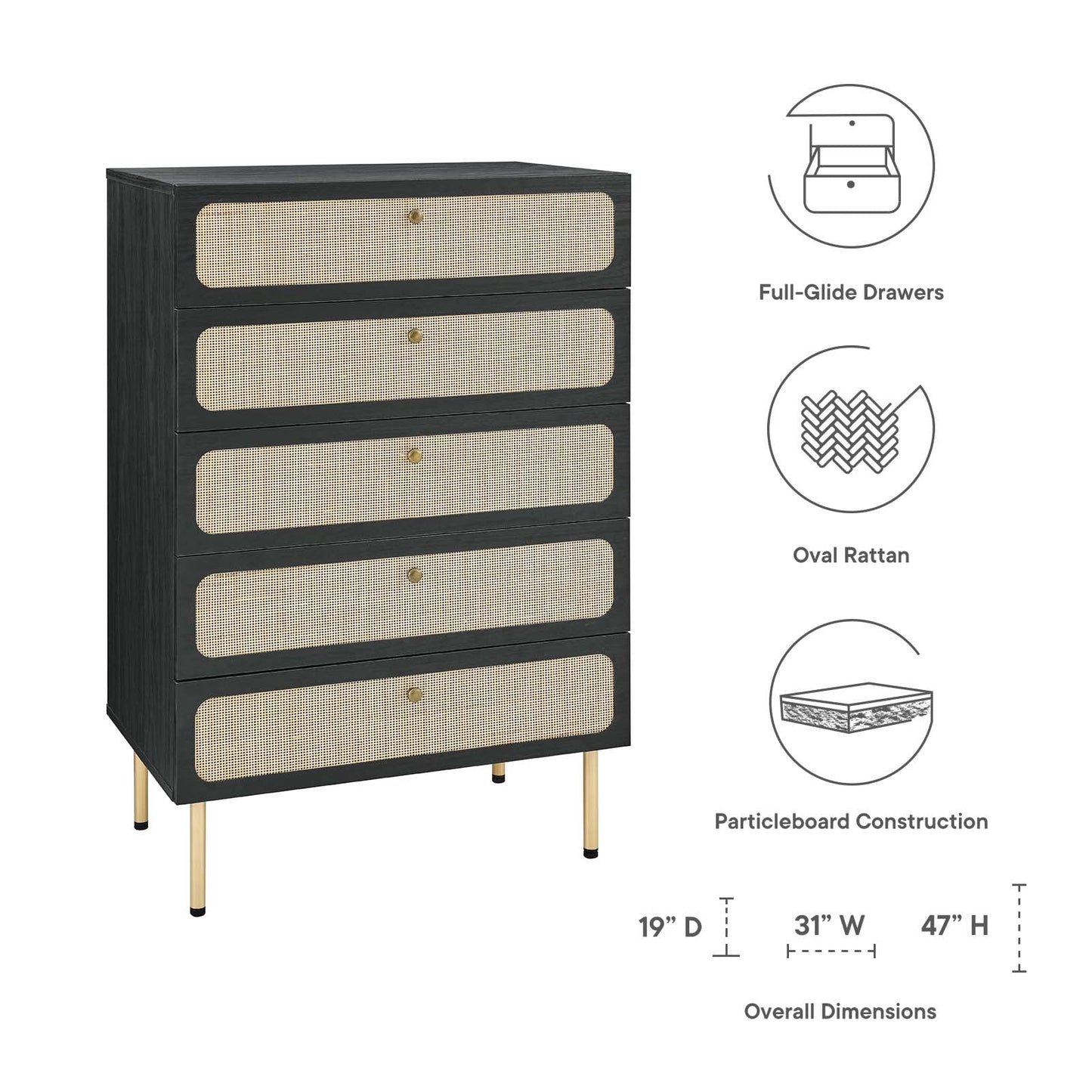 Cel 5-Drawer Chest