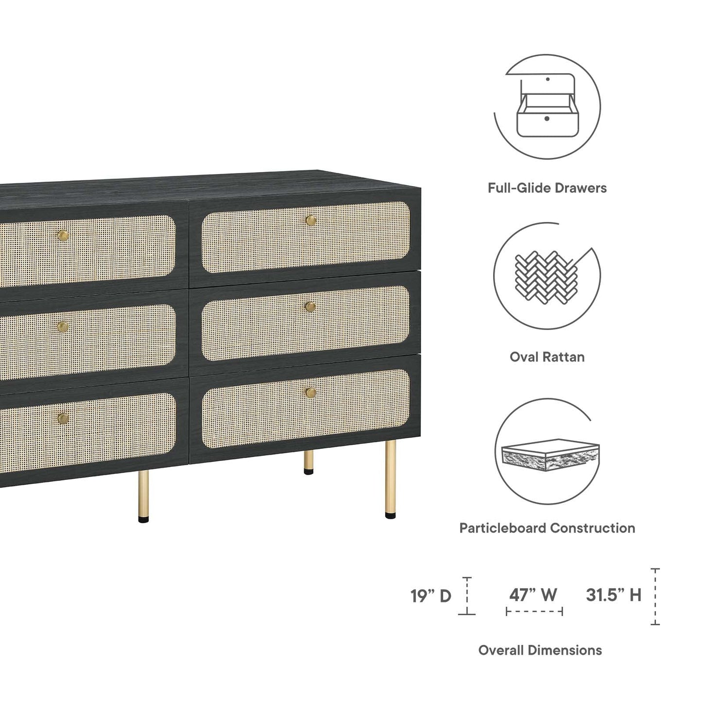 Cel 6-Drawer Compact Dresser