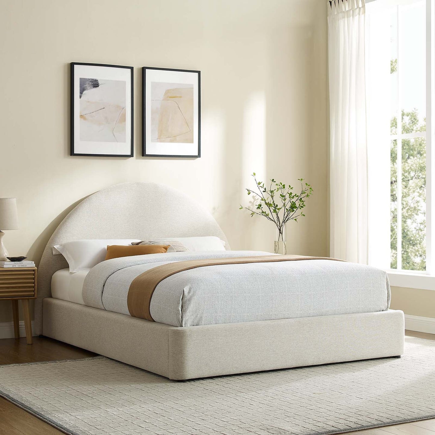 Roma Upholstered Arched Platform Bed