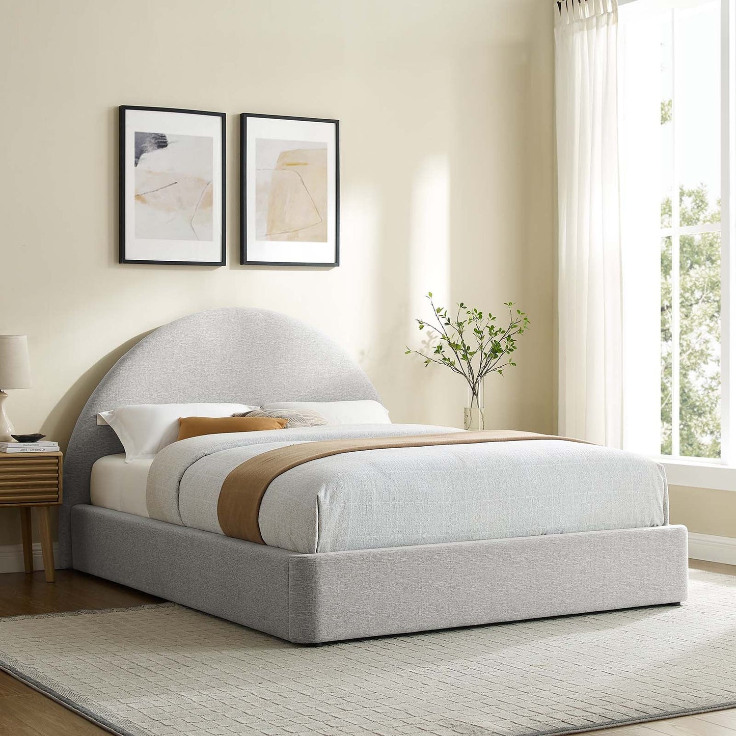 Roma Upholstered Arched Platform Bed