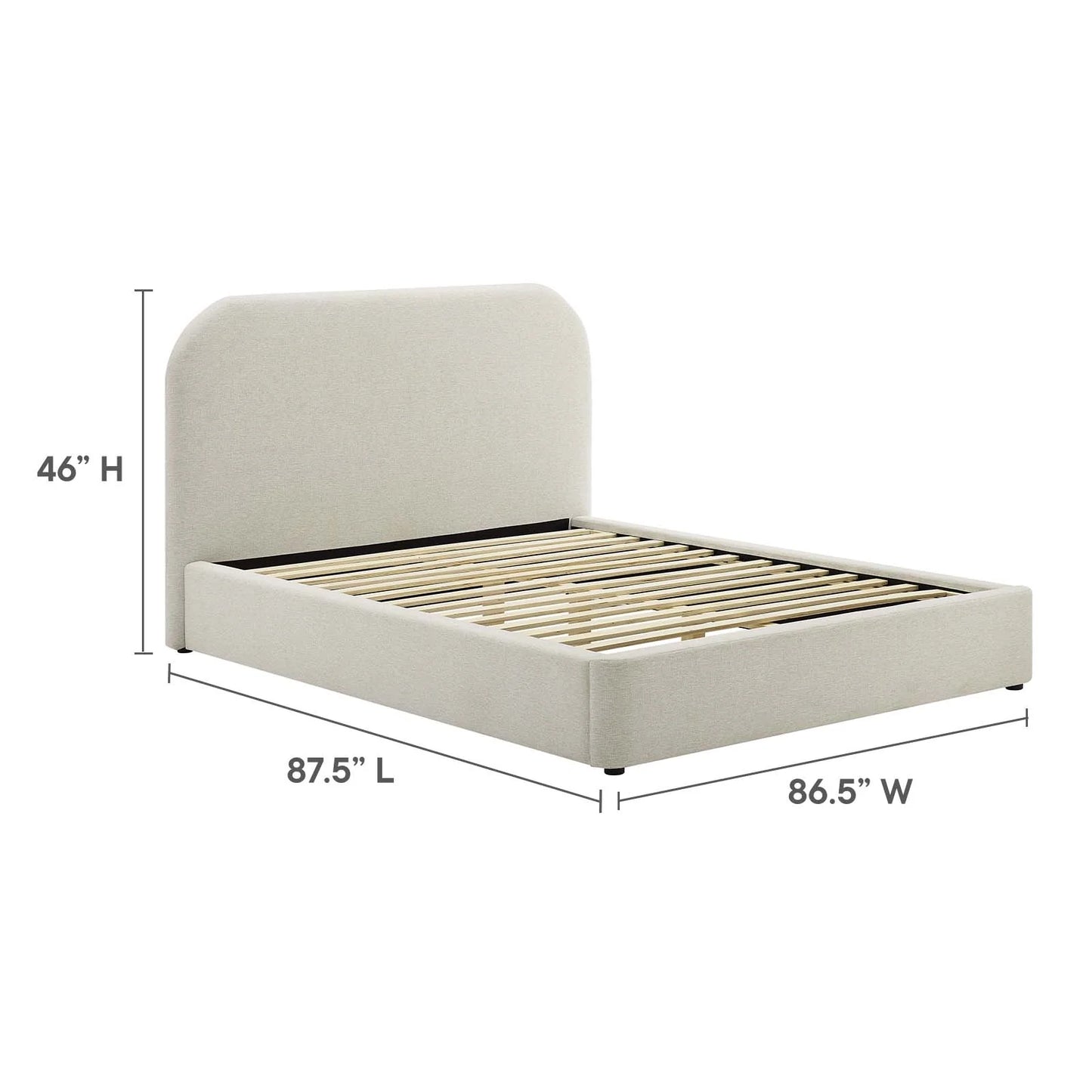 Kajal Upholstered Curved Platform Bed