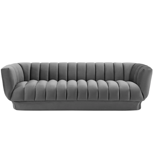 Resh Channel Tufted Velvet Sofa