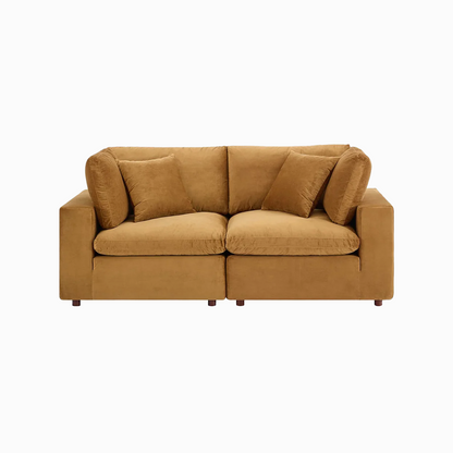 Tobi Overstuffed Velvet Loveseat